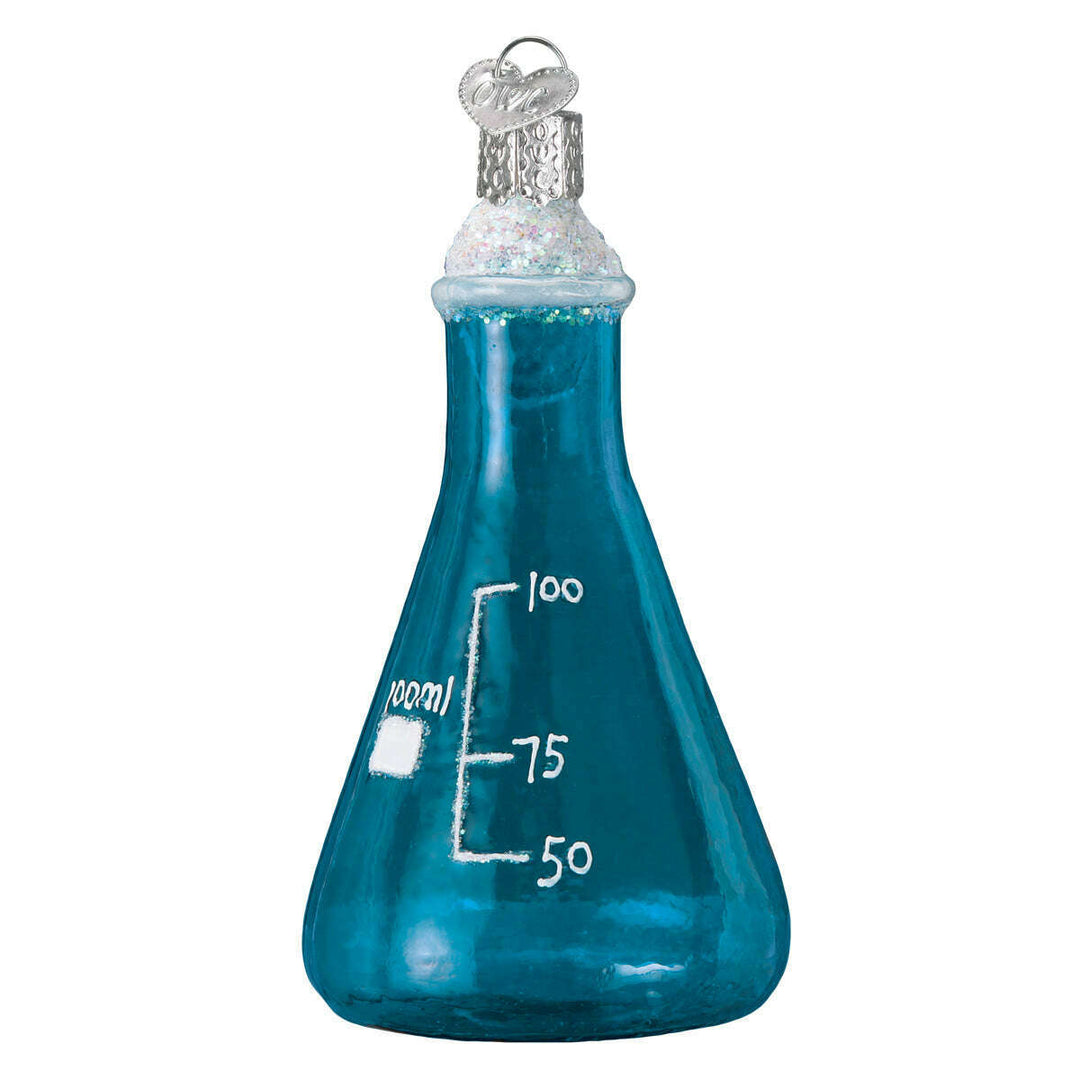Old World Christmas Science Beaker Blown Glass Ornament