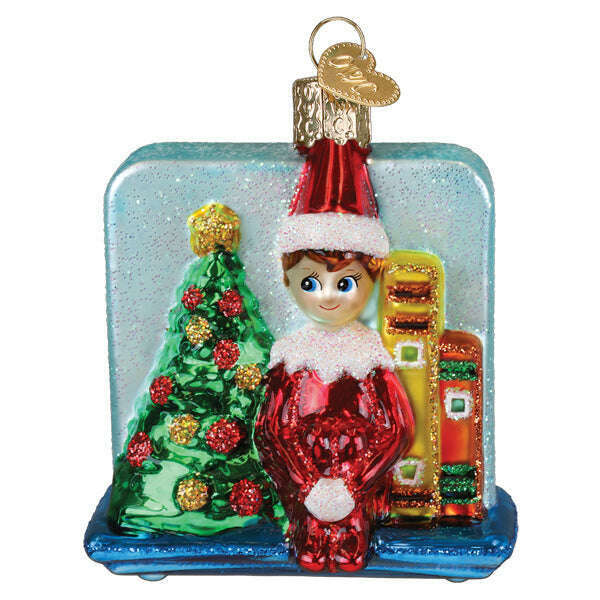 Old World Christmas Scout Elf Storytime Blown Glass Ornament