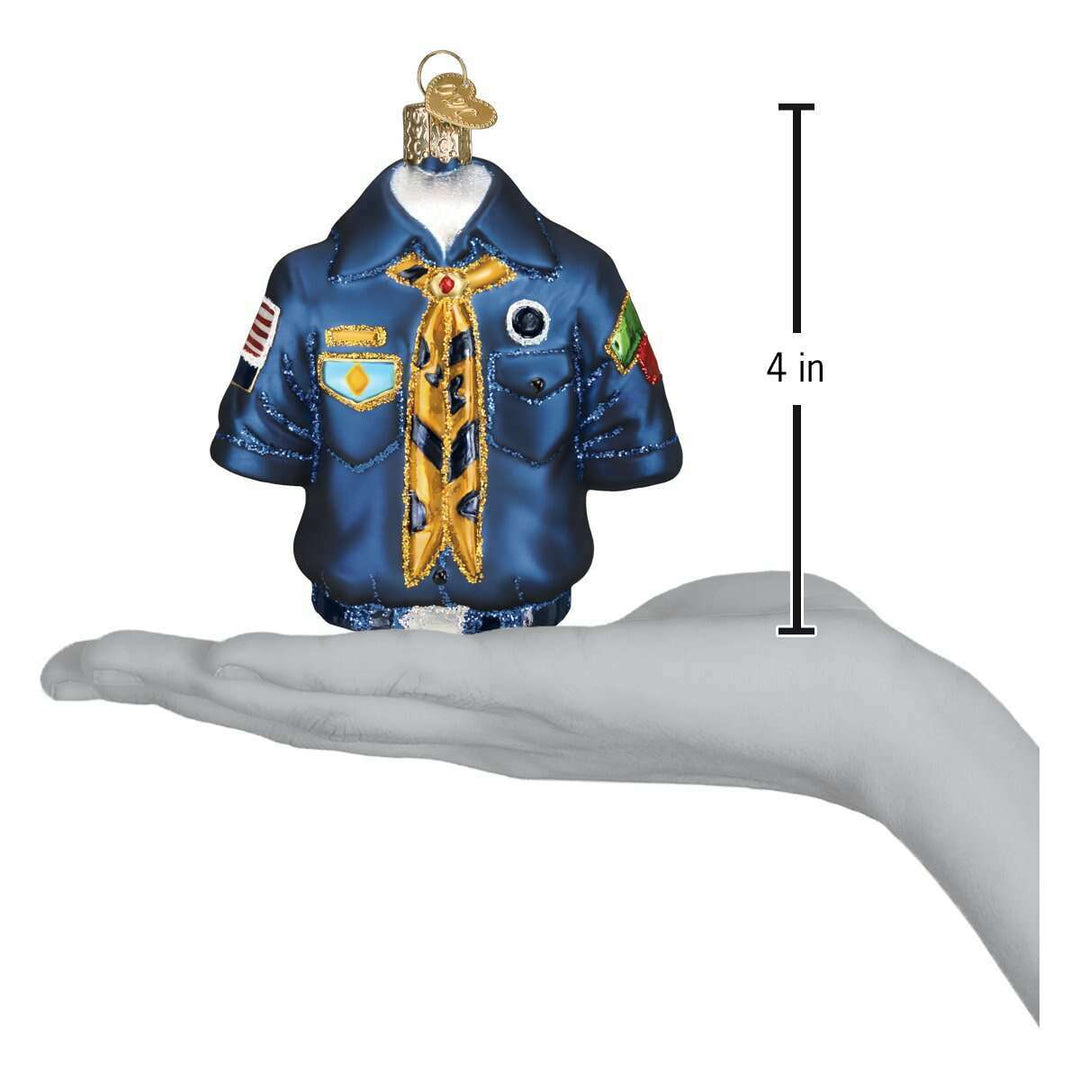 Old World Christmas Scout Uniform Blown Glass Ornament