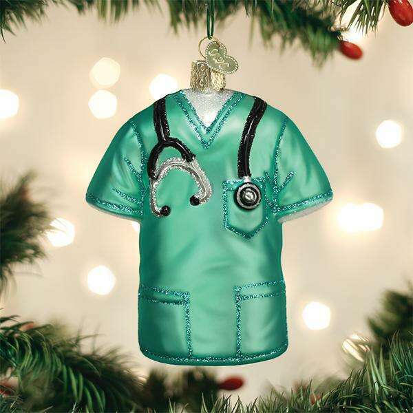 Old World Christmas Scrubs Blown Glass Ornament