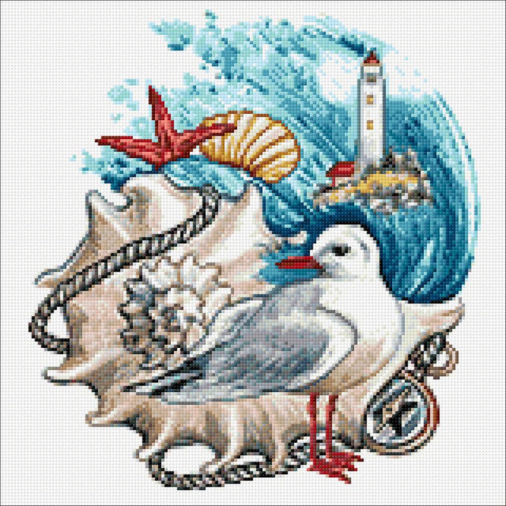 Sea Collage Cs2801 15.75x15.75 inches Crafting Spark Diamond Painting Kit