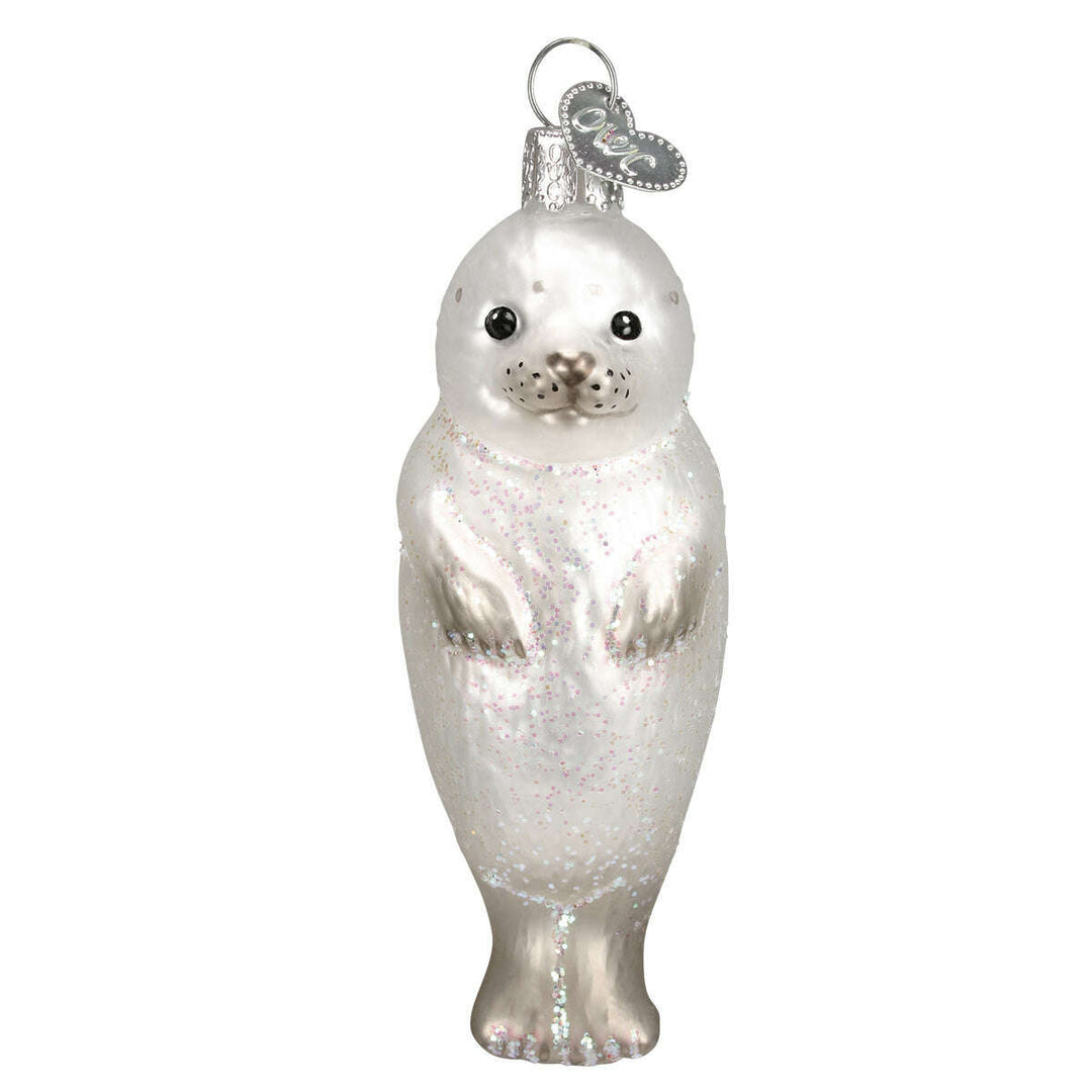 Old World Christmas Seal Pup Blown Glass Ornament