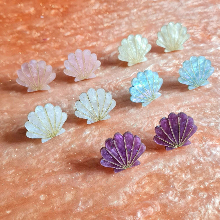 Seashell Stud Earrings by Cherryloco Jewellery 2