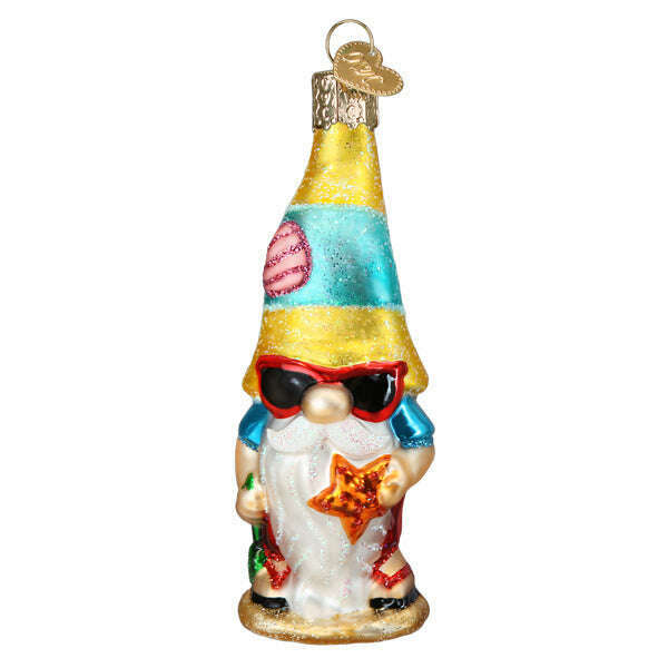 Old World Christmas Seaside Gnome Blown Glass Ornament