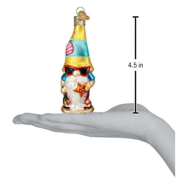 Old World Christmas Seaside Gnome Blown Glass Ornament