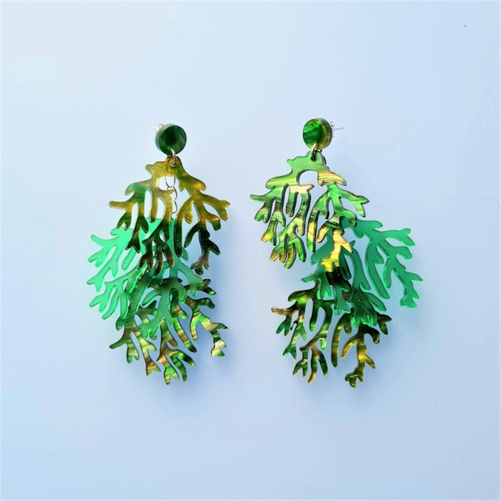 Seaweed Charm Earrings by Cherryloco Jewellery 1