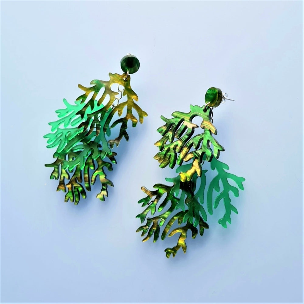Seaweed Charm Earrings by Cherryloco Jewellery 2