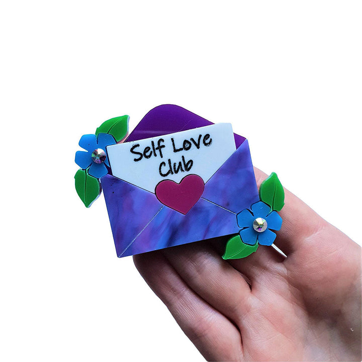 Self Love Club Brooch by Cherryloco Jewellery 3