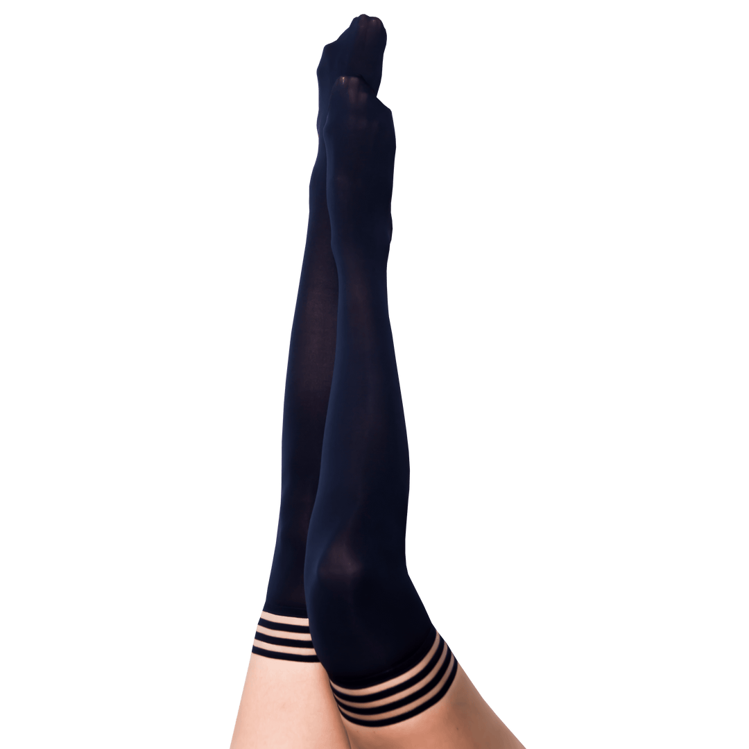 Selma: Navy, An Understated Elegance. Petite to Plus Size Thigh Highs