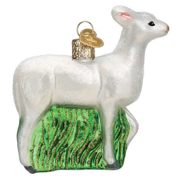 Old World Christmas Seneca White Deer Blown Glass Ornament