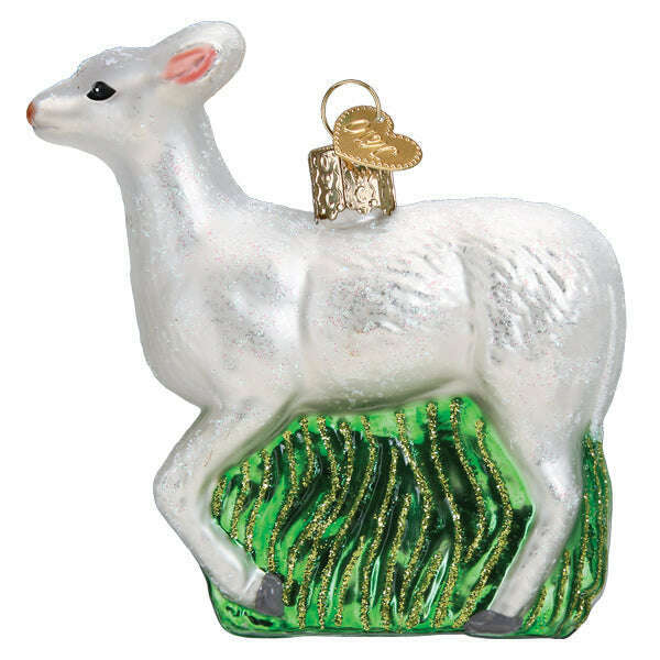 Old World Christmas Seneca White Deer Blown Glass Ornament