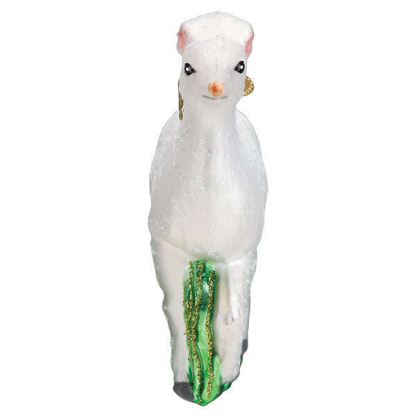 Old World Christmas Seneca White Deer Blown Glass Ornament