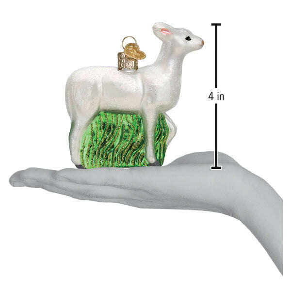 Old World Christmas Seneca White Deer Blown Glass Ornament