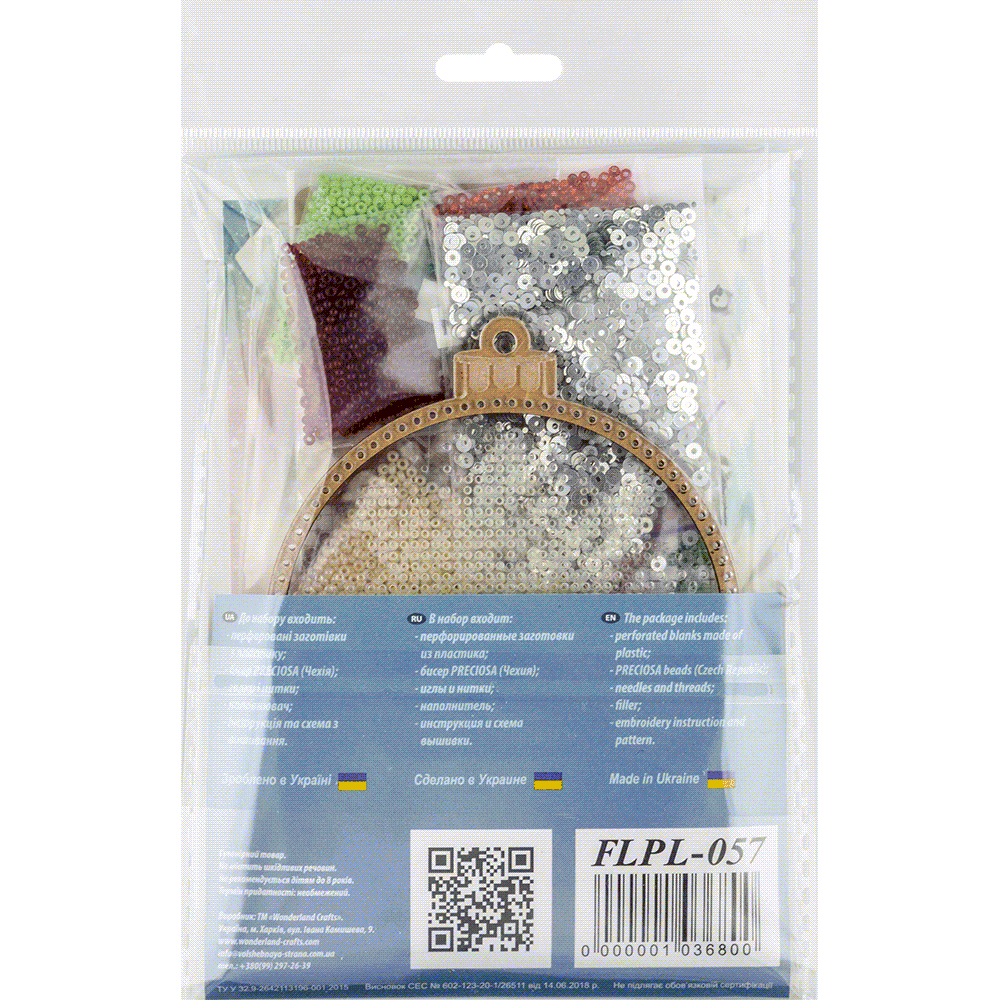 Set for embroidery with beads on a plastic base FLPL-057
