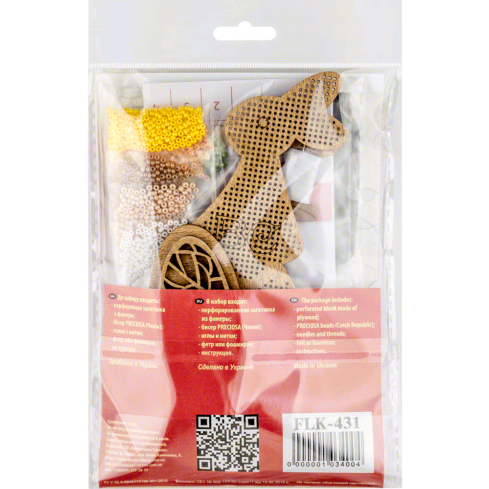 Set for embroidery with beads on wood FLK-431