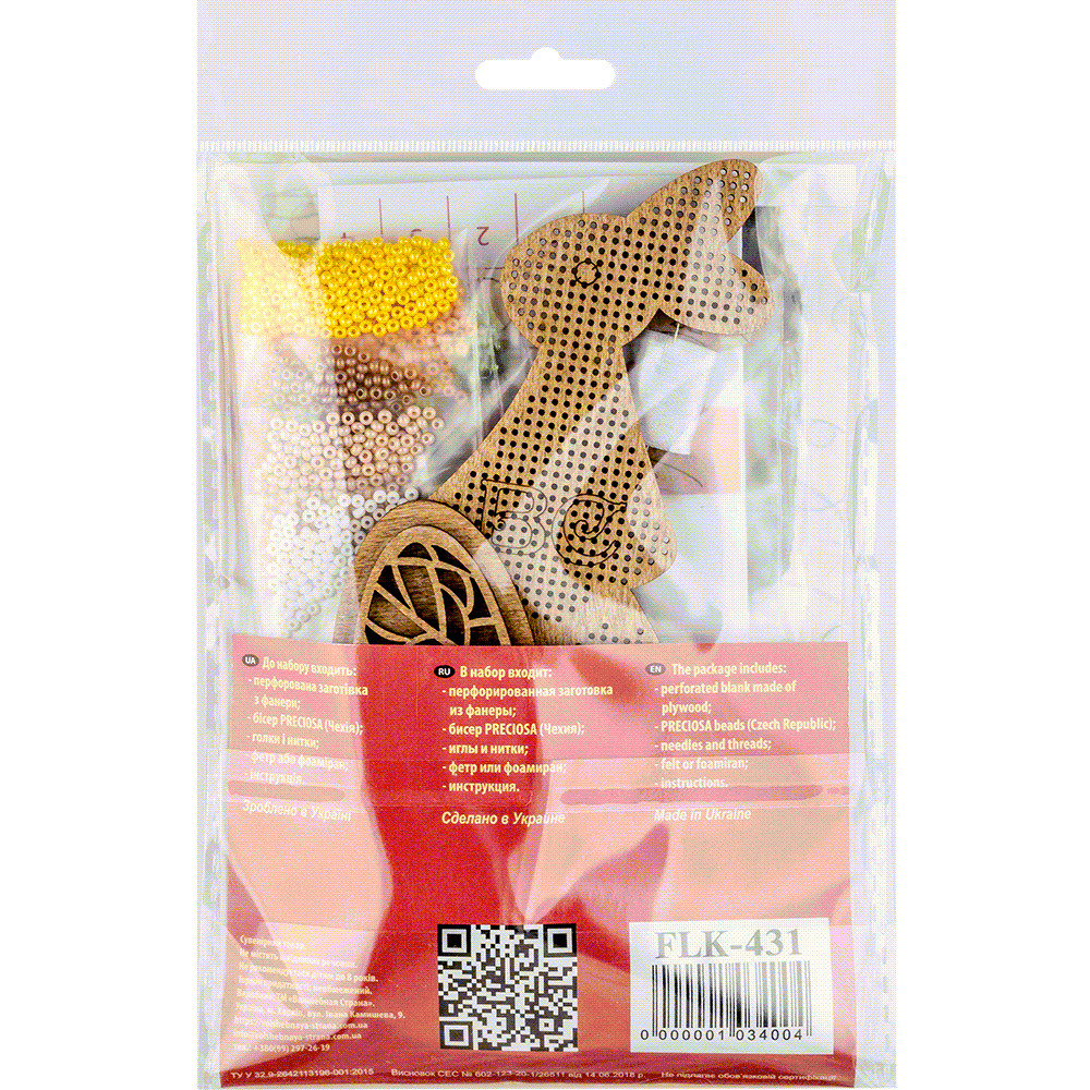 Set for embroidery with beads on wood FLK-431