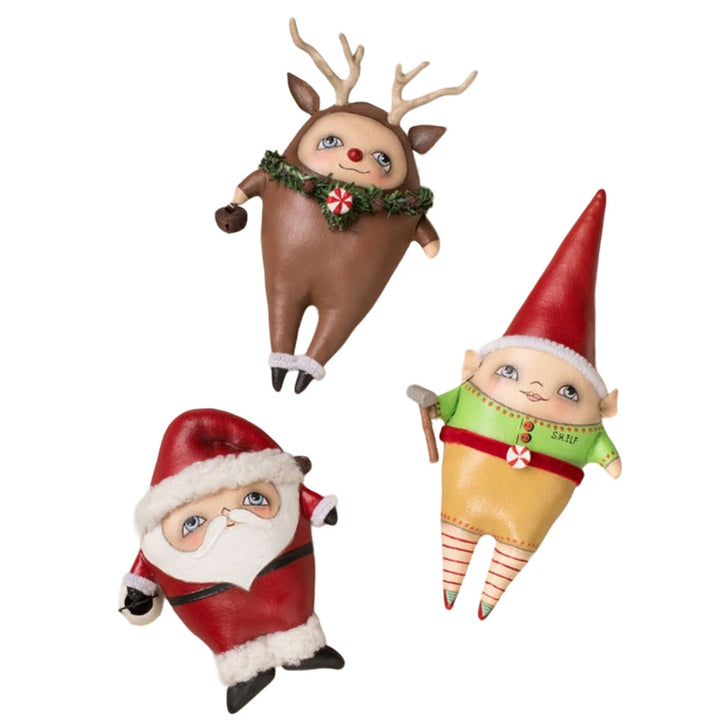 Set of 3 Christmas Ornaments by Robin Seeber for Bethany Lowe