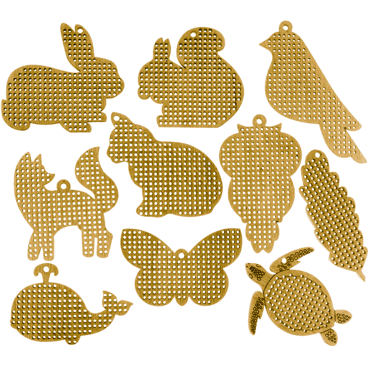 Set of blanks for embroidery on wood FLSW-005