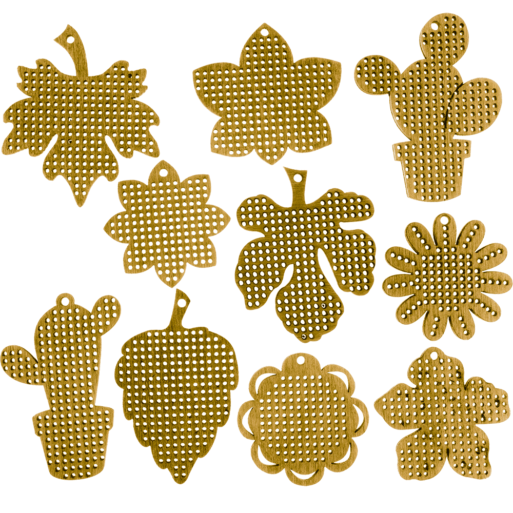 Set of blanks for embroidery on wood FLSW-006
