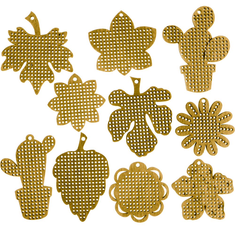 Set of blanks for embroidery on wood FLSW-006