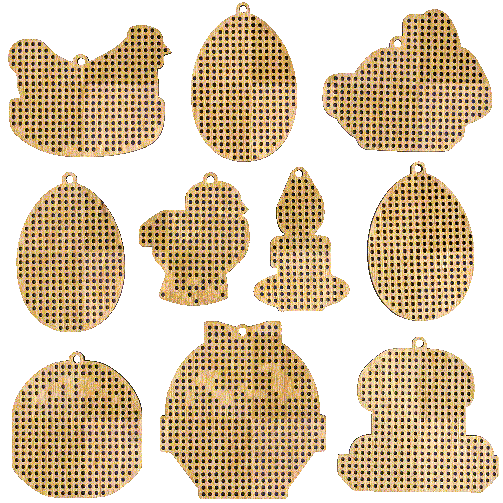 Set of blanks for embroidery on wood FLSW-008