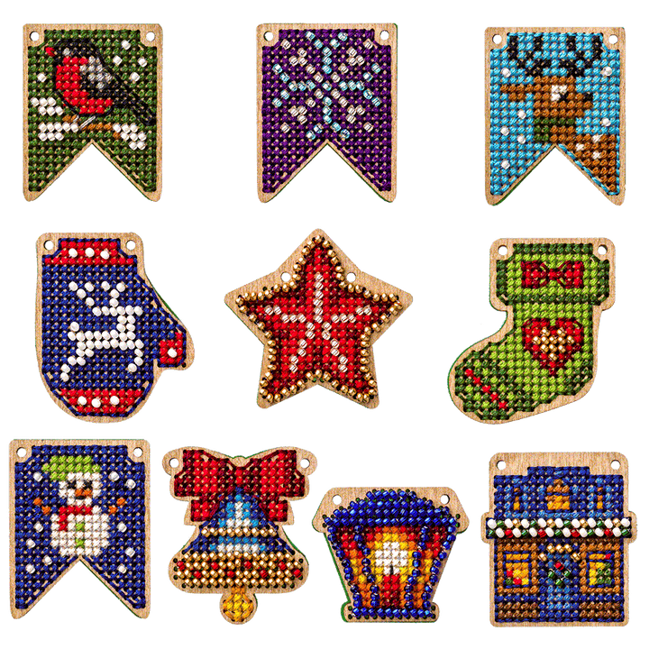 Set of blanks for embroidery on wood FLSW-009