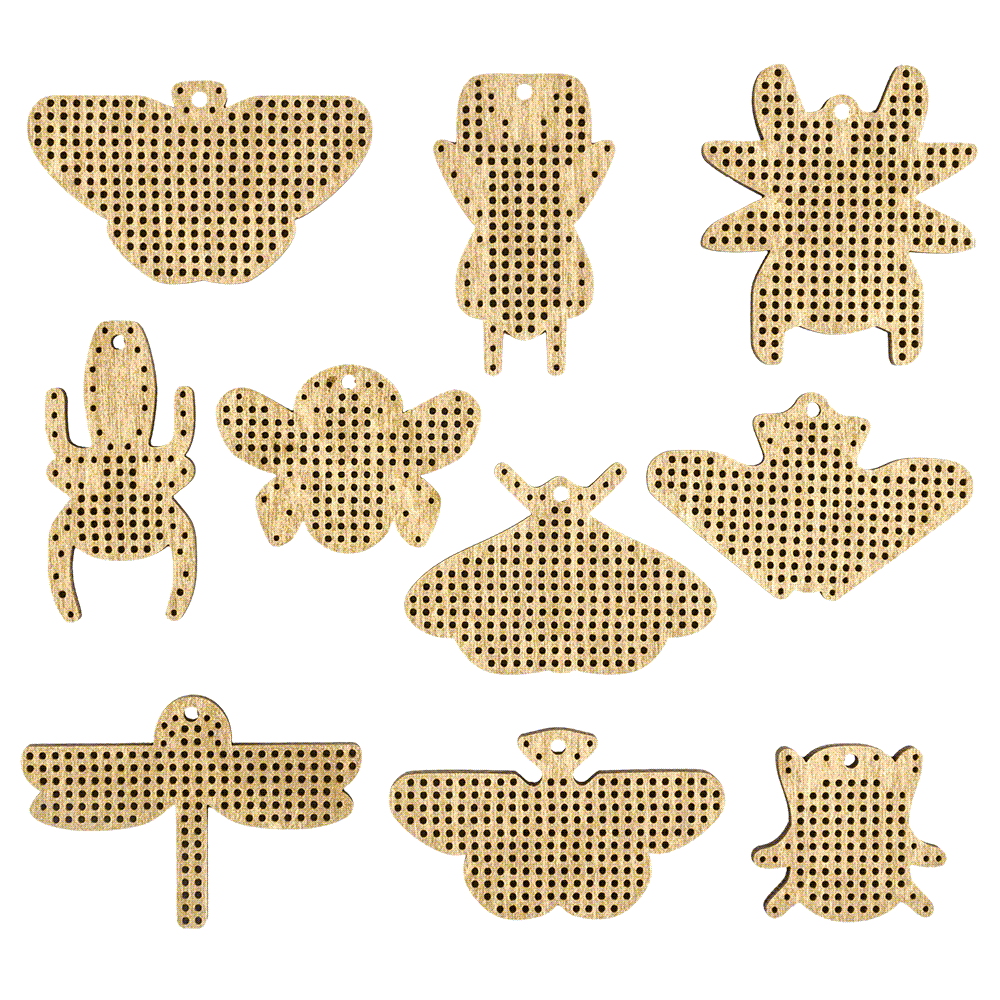 Set of blanks for embroidery on wood FLSW-012