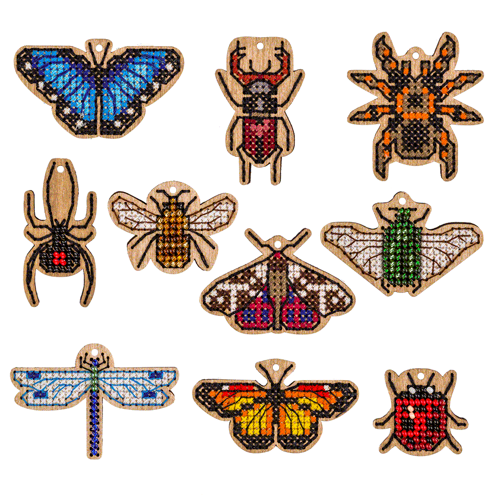 Set of blanks for embroidery on wood FLSW-012