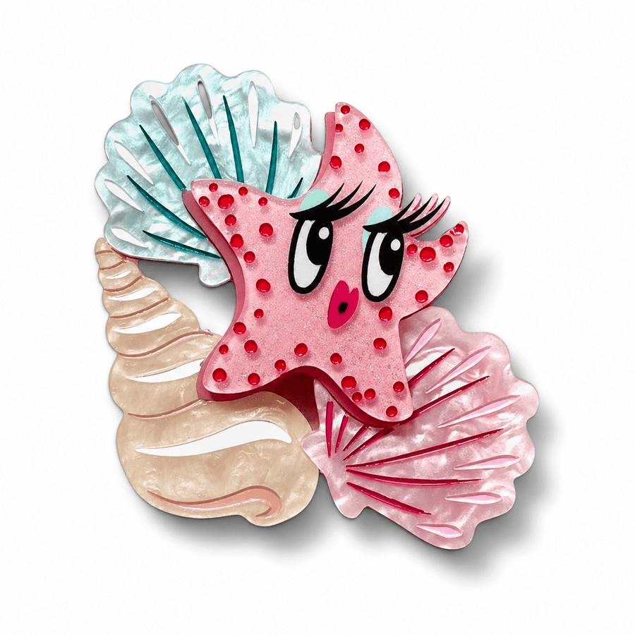 She Sells Seashells Brooch by Miss Fluff x Lipstick and Chrome