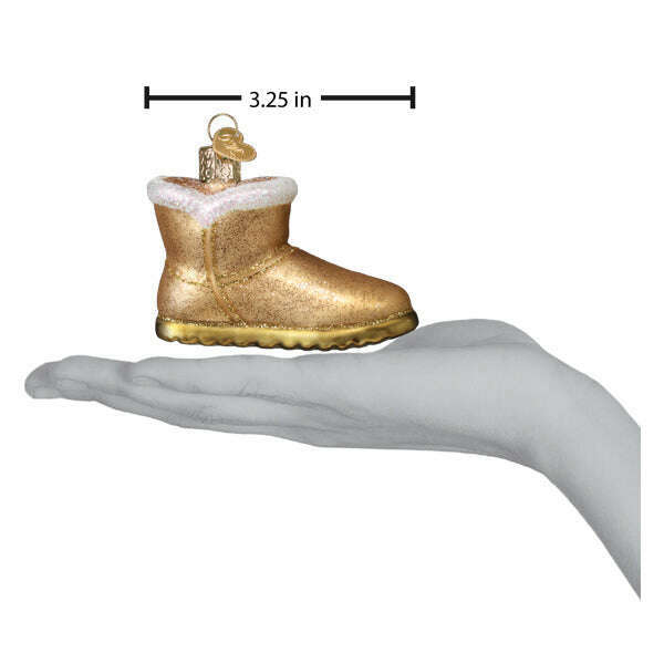 Old World Christmas Sheepskin Boot Blown Glass Ornament