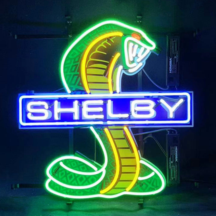 Blue Shelby Auto Car Green Cobra Neon Light Sign