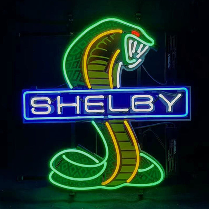 Blue Shelby Auto Car Green Cobra Neon Light Sign