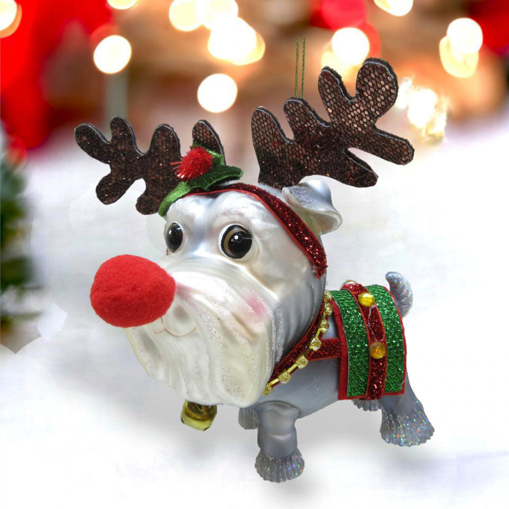 Shih Tzu in Rudolph Costume Ornament Min/6 by December Diamonds 