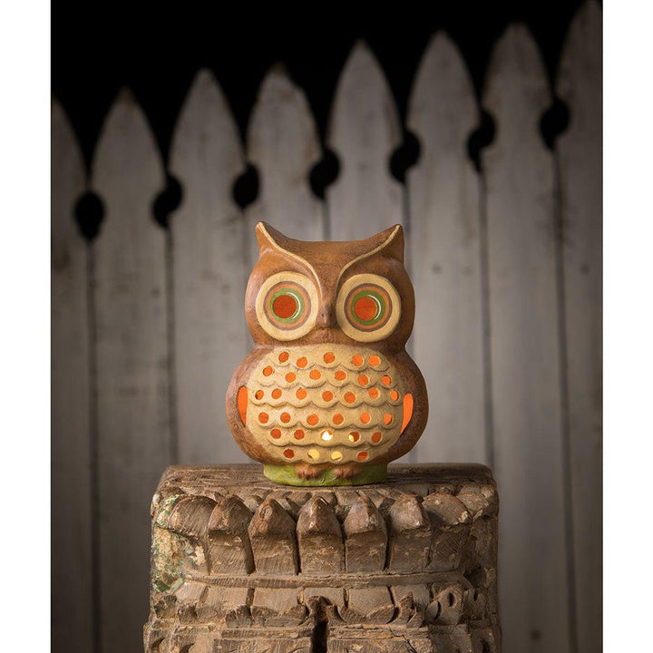 Shining Bright Owl Luminary by Bethany Lowe Designs image 1