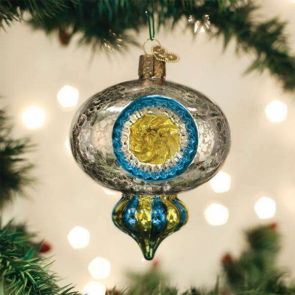 Old World Christmas Shiny Mercury Reflection Blown Glass Ornament