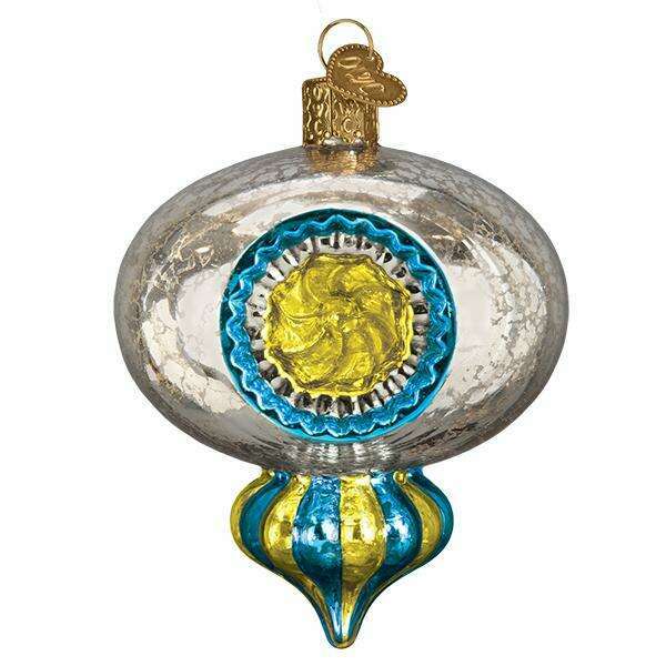 Old World Christmas Shiny Mercury Reflection Blown Glass Ornament