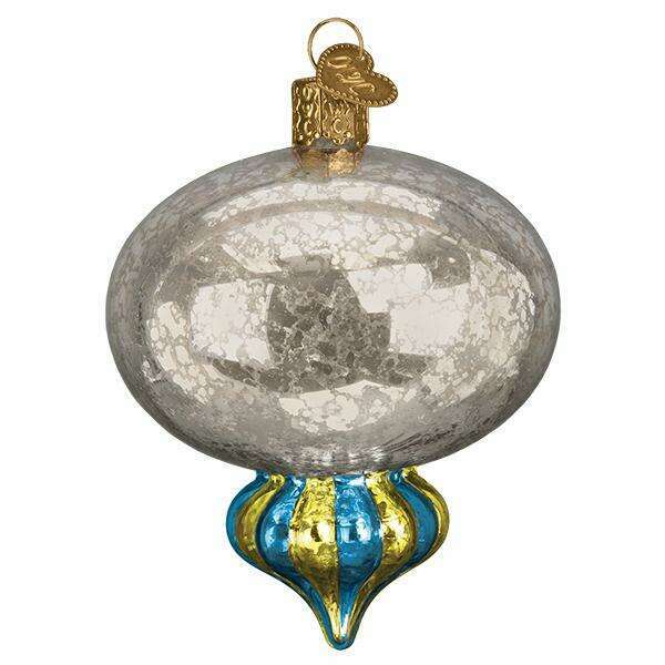 Old World Christmas Shiny Mercury Reflection Blown Glass Ornament