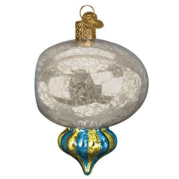 Old World Christmas Shiny Mercury Reflection Blown Glass Ornament