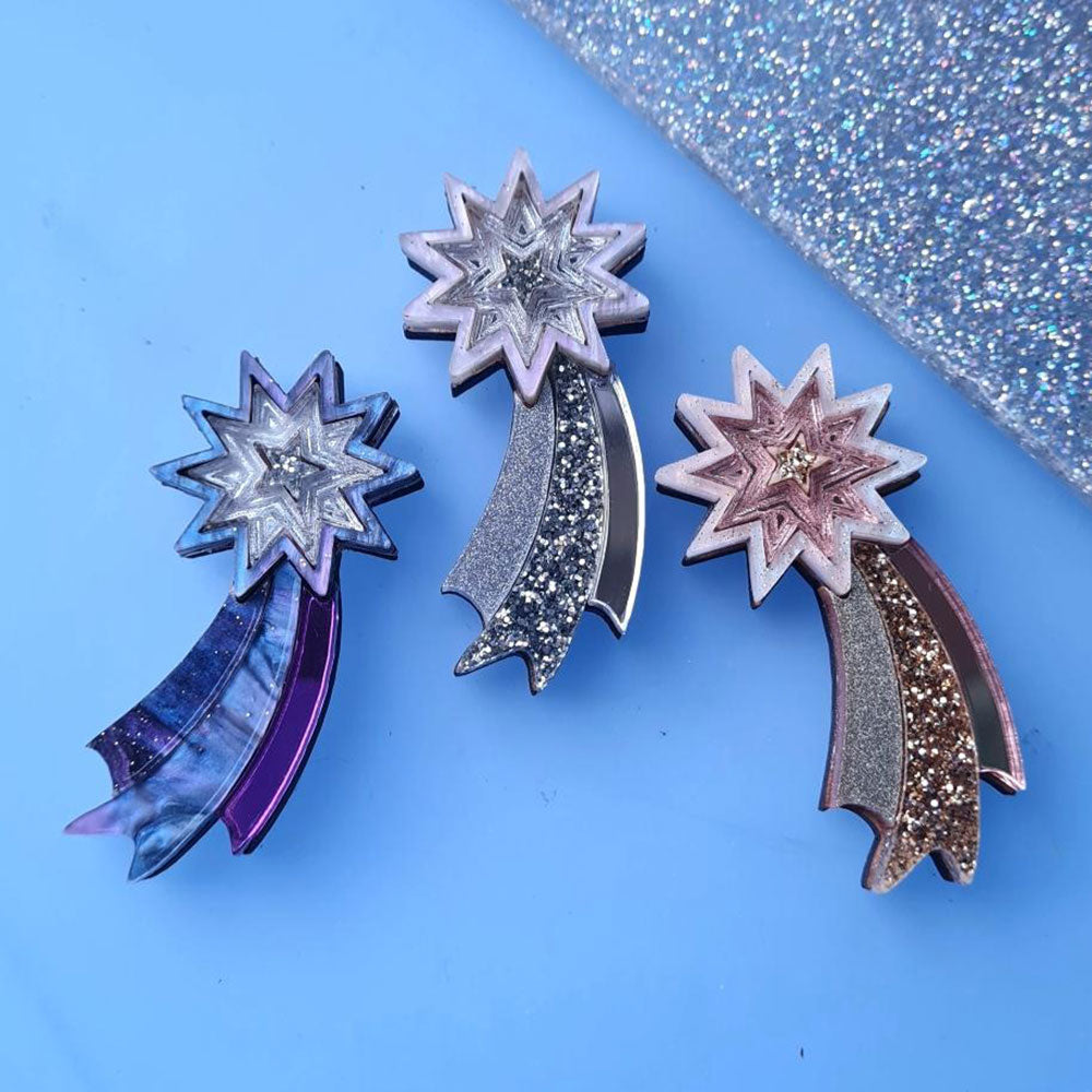 Shooting Star Pin Brooch by Cherryloco Jewellery 2