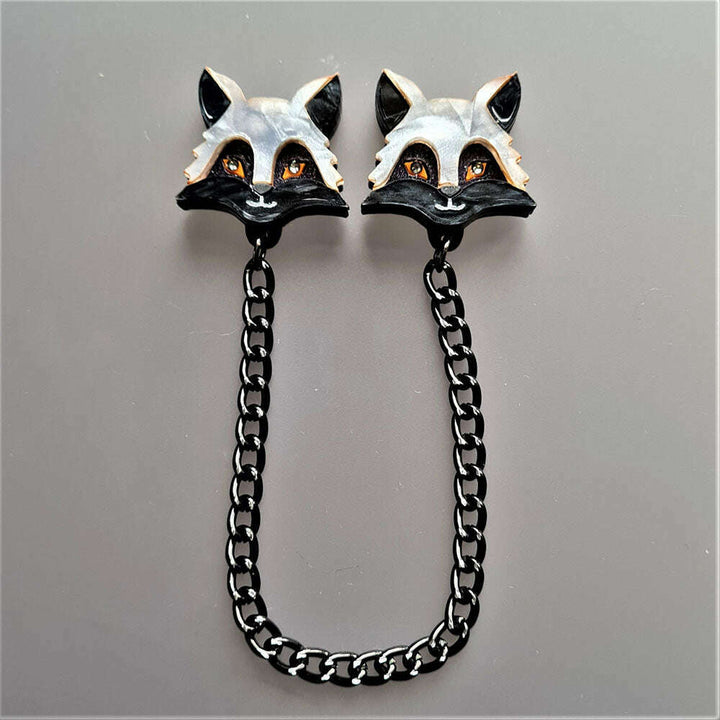 Silver Fox Collar Clips by Cherryloco Jewellery 2