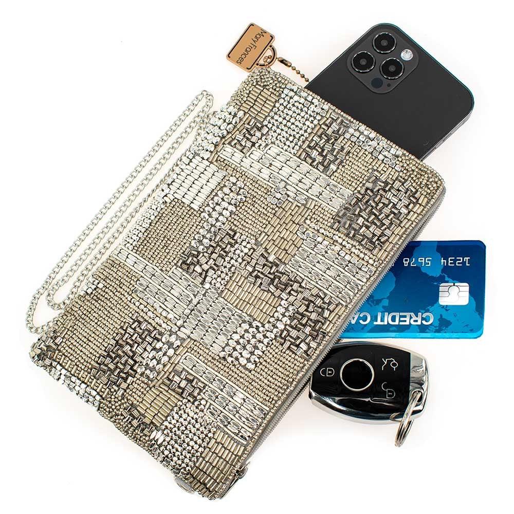 Silver Maze Crossbody Phone Bag by Mary Frances image 8