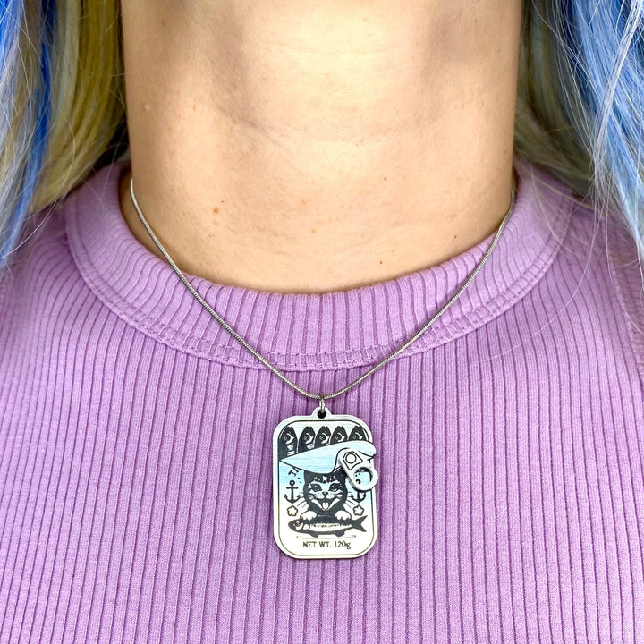 Kitten Breath Tinned Fish Can Necklace