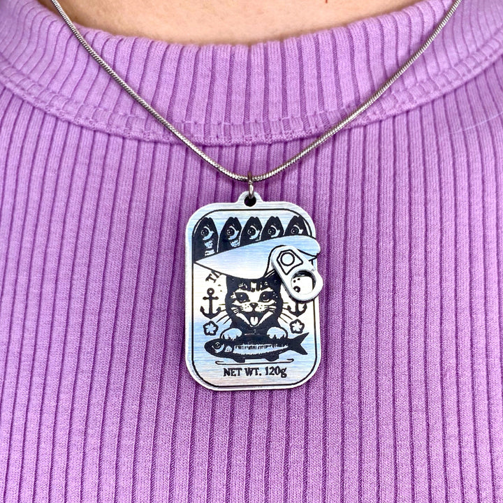 Kitten Breath Tinned Fish Can Necklace