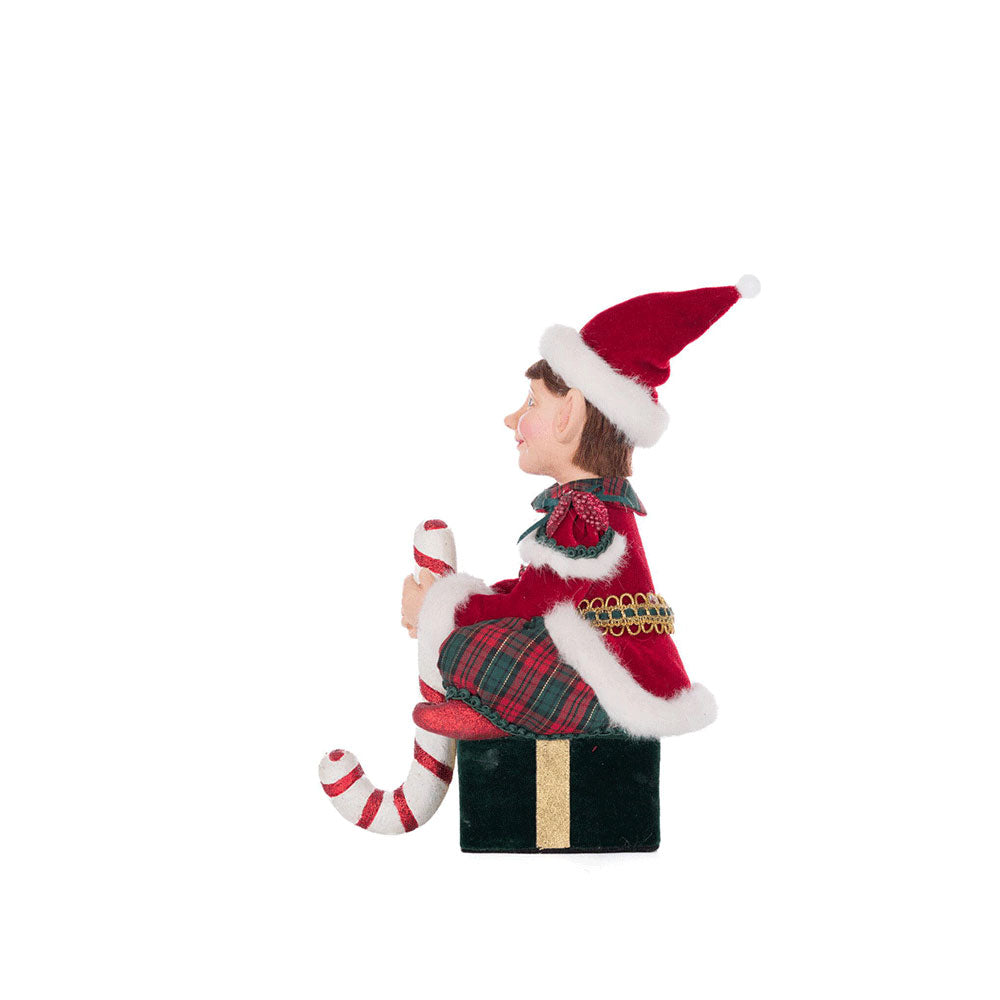 Sitting Elf With Giftbox Stocking Holder by Katherine's Collection image 1