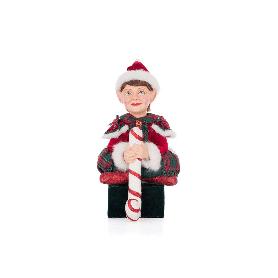 Sitting Elf With Giftbox Stocking Holder by Katherine's Collection image