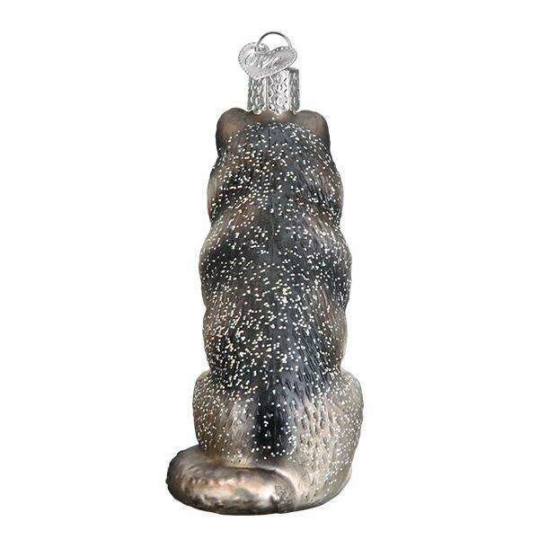 Old World Christmas Sitting Wolf Blown Glass Ornament