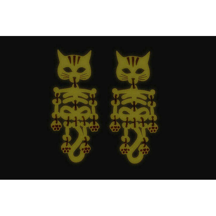 Skeleton Cat Earrings by Laliblue