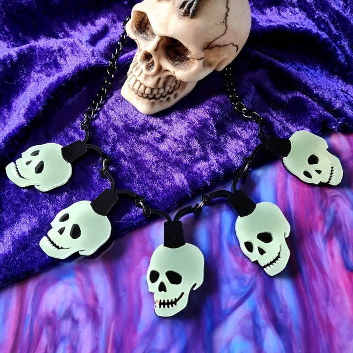 Skeleton String Lights Necklace by Cherryloco Jewellery 