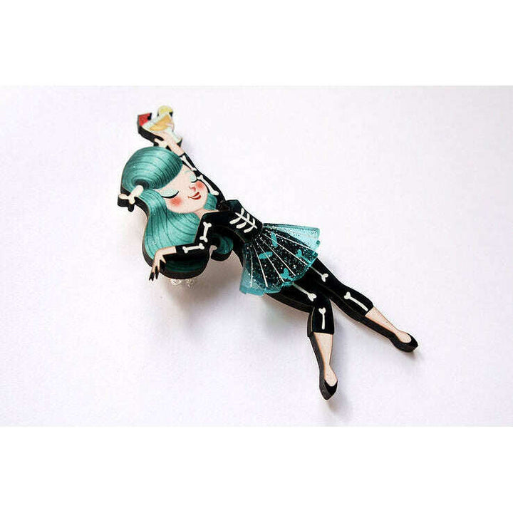 Skeleton Woman Brooch by Laliblue