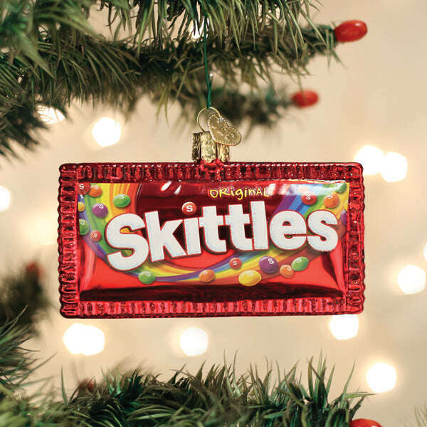 Old World Christmas SKITTLES Candy Bag Blown Glass Ornament
